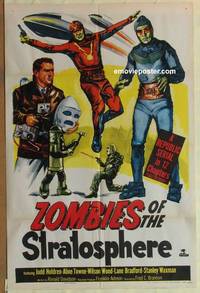 h303 ZOMBIES OF THE STRATOSPHERE one-sheet movie poster '52 Leonard Nimoy