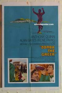 h304 ZORBA THE GREEK one-sheet movie poster '65 Anthony Quinn, Bates