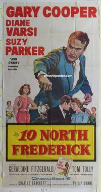 k545 TEN NORTH FREDERICK three-sheet movie poster '58 giant Gary Cooper image
