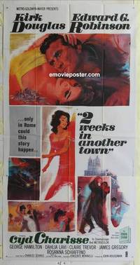 k568 TWO WEEKS IN ANOTHER TOWN three-sheet movie poster '62 Kirk Douglas