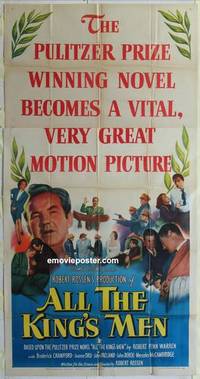k156 ALL THE KING'S MEN three-sheet movie poster '50 Broderick Crawford