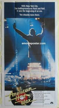 k158 AMERICAN HOT WAX int'l three-sheet movie poster '78 Alan Freed, rock!