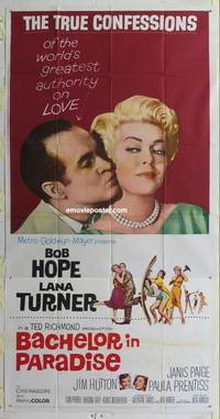 k173 BACHELOR IN PARADISE three-sheet movie poster '61 Bob Hope, Lana Turner