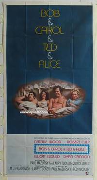 k203 BOB & CAROL & TED & ALICE three-sheet movie poster '69 Wood, Gould
