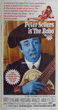 k204 BOBO three-sheet movie poster '67 Peter Sellers, sexy Britt Ekland!