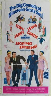 k206 BOEING BOEING three-sheet movie poster '65 Tony Curtis, Jerry Lewis