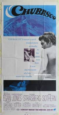 k245 CHUBASCO three-sheet movie poster '68 Chris Jones, Susan Strasberg