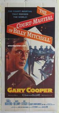 k258 COURT-MARTIAL OF BILLY MITCHELL three-sheet movie poster '56 Gary Cooper