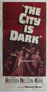 k262 CRIME WAVE three-sheet movie poster '53 Sterling Hayden, film noir!