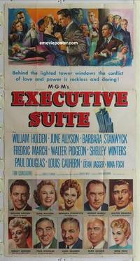 k289 EXECUTIVE SUITE three-sheet movie poster '54 William Holden, Stanwyck