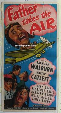 k294 FATHER TAKES THE AIR three-sheet movie poster '51 Raymond Walburn