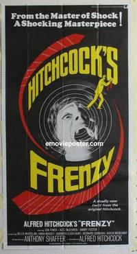 k317 FRENZY int'l three-sheet movie poster '72 Alfred Hitchcock, Shaffer