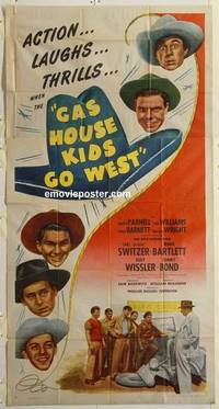 k321 GAS HOUSE KIDS GO WEST three-sheet movie poster '47 Alfalfa Switzer