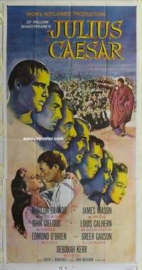 k388 JULIUS CAESAR three-sheet movie poster R69 Marlon Brando, James Mason