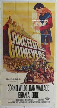 k398 LANCELOT & GUINEVERE three-sheet movie poster '63 Cornel Wilde, Wallace