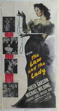 k401 LAW & THE LADY three-sheet movie poster '51 Greer Garson, Wilding