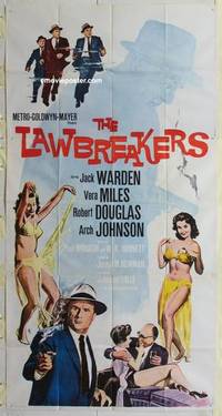 k402 LAWBREAKERS three-sheet movie poster '60 Vera Miles, Jack Warden