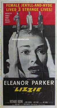 k413 LIZZIE three-sheet movie poster '57 Parker as female Jekyll & Hyde!