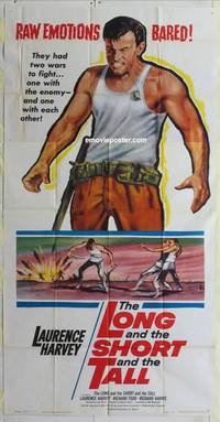 k416 LONG & SHORT & THE TALL three-sheet movie poster '60 macho man image!