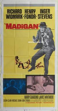 k423 MADIGAN three-sheet movie poster '68 Richard Widmark, Henry Fonda