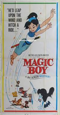 k425 MAGIC BOY three-sheet movie poster '60 Japanese animated adventure!
