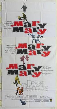 k438 MARY MARY three-sheet movie poster '63 Debbie Reynolds, Michael Rennie