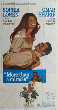 k124 MORE THAN A MIRACLE three-sheet movie poster '67 Sohpia Loren, Sharif