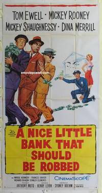 k456 NICE LITTLE BANK THAT SHOULD BE ROBBED three-sheet movie poster '58