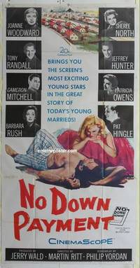 k462 NO DOWN PAYMENT three-sheet movie poster '57 Woodward, suburban sex!