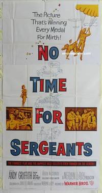 k464 NO TIME FOR SERGEANTS three-sheet movie poster '58 Andy Griffith