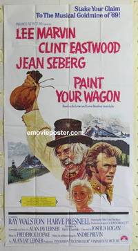 k482 PAINT YOUR WAGON three-sheet movie poster '69 Clint Eastwood, Marvin