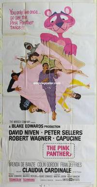 k495 PINK PANTHER three-sheet movie poster '64 Peter Sellers, David Niven
