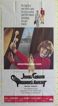 k503 PRESIDENT'S ANALYST three-sheet movie poster '68 wild James Coburn!