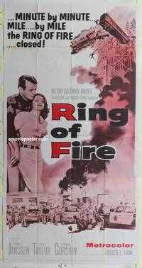 k511 RING OF FIRE three-sheet movie poster '61 David Janssen, Joyce Taylor