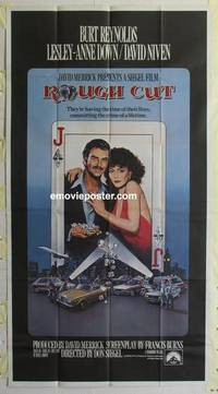 k514 ROUGH CUT int'l three-sheet movie poster '80 Burt Reynolds, David Niven
