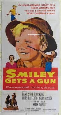 k528 SMILEY GETS A GUN three-sheet movie poster '59 Aussie Chips Rafferty!