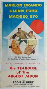 k541 TEAHOUSE OF THE AUGUST MOON three-sheet movie poster '56 Marlon Brando
