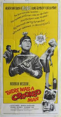 k547 THERE WAS A CROOKED MAN three-sheet movie poster '61 Norman Wisdom