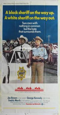 k554 TICK TICK TICK style C three-sheet movie poster '70 sheriff Jim Brown!