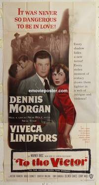 k558 TO THE VICTOR three-sheet movie poster '48 Dennis Morgan, Lindfors