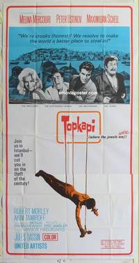 k560 TOPKAPI three-sheet movie poster '64 Melina Mercouri, Ustinov, Schell