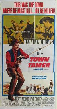 k561 TOWN TAMER three-sheet movie poster '65 Dana Andrews, western!