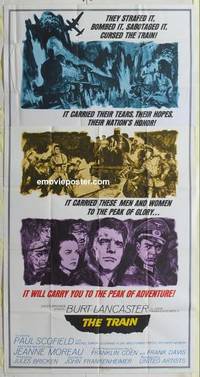 k564 TRAIN three-sheet movie poster '65 Burt Lancaster, John Frankenheimer