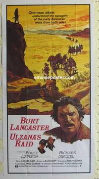 k570 ULZANA'S RAID int'l three-sheet movie poster '72 Burt Lancaster western!