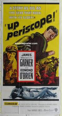 k573 UP PERISCOPE three-sheet movie poster '59 James Garner, Edmond O'Brien