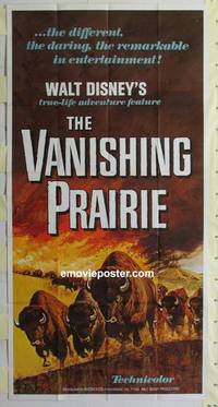 k575 VANISHING PRAIRIE three-sheet movie poster '54 True-Life Adventure!