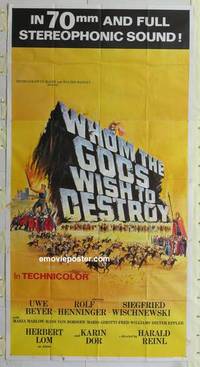 k138 WHOM THE GODS WISH TO DESTROY three-sheet movie poster '68 German epic!