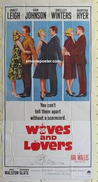 k604 WIVES & LOVERS three-sheet movie poster '63 Janet Leigh, Van Johnson