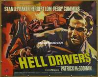 a351 HELL DRIVERS English half-sheet movie poster '57 Stanley Baker