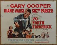 a785 TEN NORTH FREDERICK half-sheet movie poster '58 Gary Cooper, Varsi